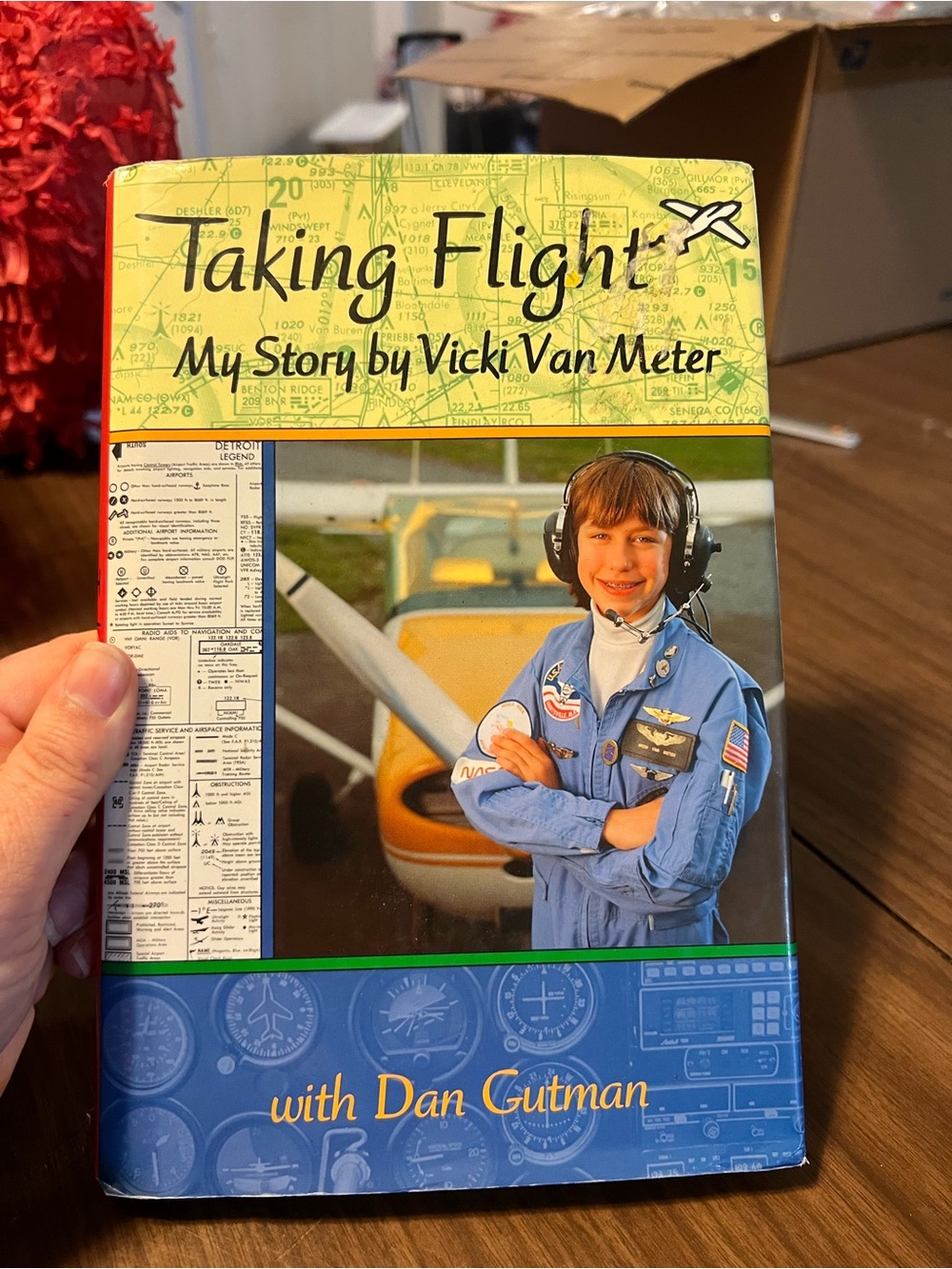 Taking Flight: My Story by Vicki Van Meter - Kids Hardcover Book (Blue, Yellow)